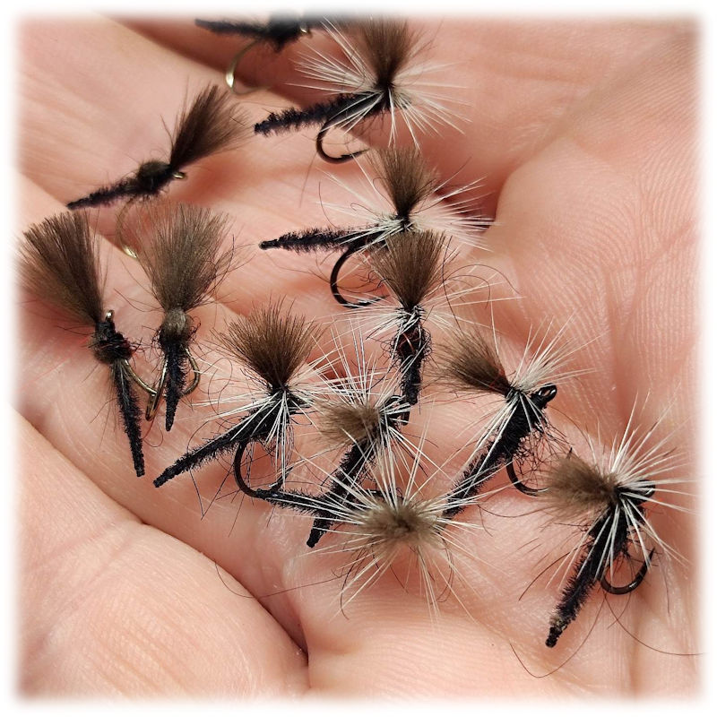 Cast of Flies for Irish Loughs- Palomino Midge and Grey Duster